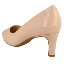 ) Ladies Clarks Textured Court Shoes Calla Rose - E Fit - UK 6, Cream (Beige