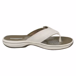 Ladies Clarks Toe Post Sandals Brinkley Sea - D Fit - UK 6, White