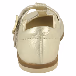Girls Clarks T-Bar Shoes Drew Shine - G Fit - Gold, UK 4 Infant