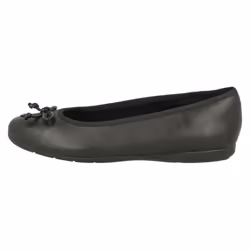 Girls Clarks Slip On Bow School Shoes Jesse Shine - G Fit - UK 13.5 Child, Black