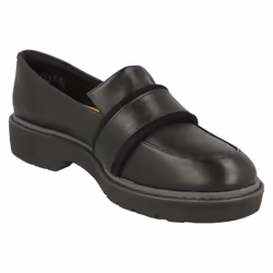 Ladies Clarks Flat Loafer Inspired Shoes Alexa Ruby - D Fit - Black, UK 3.5
