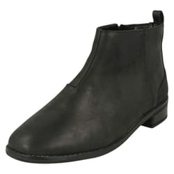 Girls Clarks Ankle Boots Drew Moon - G Fit - UK 6.5 Child, Black