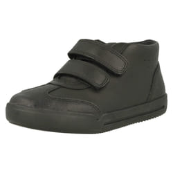 Boys Clarks Hi Top School Shoes Mini Idol - F Fit - UK 7 Infant, Black