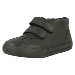 Boys Clarks Hi Top School Shoes Mini Idol - G Fit - UK 8 Child, Black