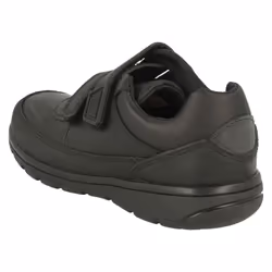 Boys Clarks Hook & Loop School Shoes Venture Walk - E Fit - UK 10 Child, Black