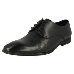 Mens Clarks Formal Lace Up Shoes Bampton Cap - G Fit - UK 6.5, Black
