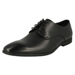 Mens Clarks Formal Lace Up Shoes Bampton Cap - G Fit - UK 7, Black