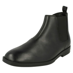 Boys Clarks Smart Boots Rufus Trail - G Fit - UK 3 Child, Black