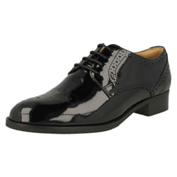Ladies Clarks Lace Up Brogues Netley Rose - E Fit - UK 3, Black