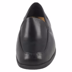 Ladies Clarks Flat Loafer Style Shoes Georgia - E Fit - Black, UK 7.5