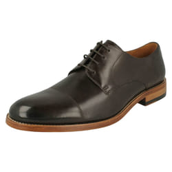 ) Mens Clarks Formal Lace Up Shoes James Cap - G Fit - UK 7, Dark Brown (Brown