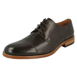 ) Mens Clarks Formal Lace Up Shoes James Cap - G Fit - UK 8, Dark Brown (Brown