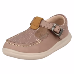 Girls Clarks Casual T-Bar Shoes Cloud Rosa - G Fit - UK 5.5 Infant, Pink