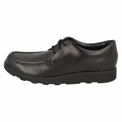Boys Clarks Lace Up Formal Shoes Crown Tate - F Fit - UK 3 Child, Black