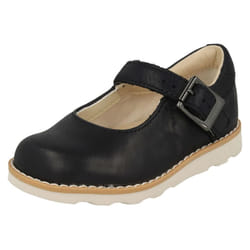 ) Girls Clarks Air Spring Casual Shoes Crown Honor - G Fit - UK 5 Infant, Navy (Blue