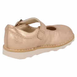 ) Girls Clarks Air Spring Casual Shoes Crown Honor - F Fit - UK 11.5 Child, Copper (Gold