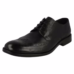 Mens Clarks Formal Brogue Detailed Shoes James Wing - G Fit - UK 7.5, Black