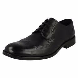 Mens Clarks Formal Brogue Detailed Shoes James Wing - G Fit - UK 8.5, Black