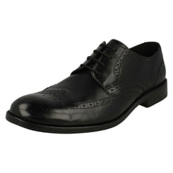 Mens Clarks Formal Brogue Detailed Shoes James Wing - G Fit - UK 8.5, Black