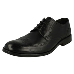 Mens Clarks Formal Brogue Detailed Shoes James Wing - G Fit - UK 11, Black