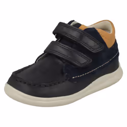 ) Boys First Shoes By Clarks Ankle Boots Cloud Tuktu - G Fit - UK 4 Infant, Navy (Blue