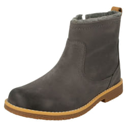 Girls Clarks Stylish Ankle Boots Comet Frost - F Fit - UK 4.5 Infant, Grey