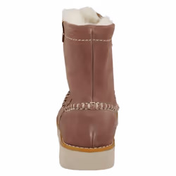Girls Clarks Casual Fur Lined Boots Crown Piper - G Fit - UK 9.5 Child, Pink