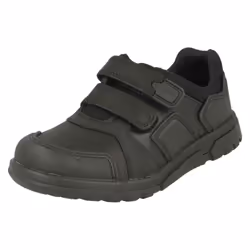 Boys Clarks Hook & Loop School Shoes Blake Street - G Fit - UK 7.5 Infant, Black