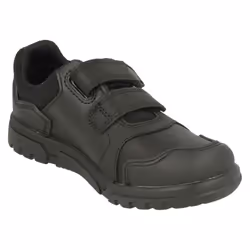 Boys Clarks Hook & Loop School Shoes Blake Street - G Fit - UK 7.5 Infant, Black