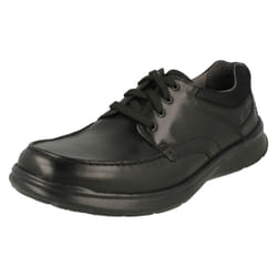 Mens Clarks Casual Shoes Cotrell Edge - G Fit - Black, UK 13