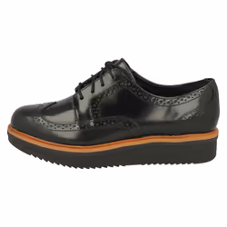 Ladies Clarks Casual Brogue Style Shoes Teadale Maira - D Fit - UK 5.5, Black