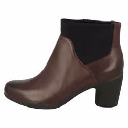 ) Ladies Clarks Smart Ankle Boots Un Rosa Mid - D Fit - UK 4.5, Aubergine (Purple