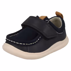 ) Boys Clarks Casual Shoes Cloud Sea - F Fit - UK 4 Infant, Navy (Blue