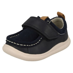 ) Boys Clarks Casual Shoes Cloud Sea - F Fit - UK 5 Infant, Navy (Blue