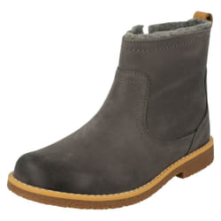 Girls Clarks Stylish Ankle Boots Comet Frost - G Fit - UK 11.5 Child, Grey