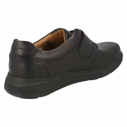 Mens Clarks Hook & Loop Formal Moccasins Un Abode Strap - Black, UK 6.5