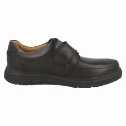 Mens Clarks Hook & Loop Formal Moccasins Un Abode Strap - Black, UK 9.5
