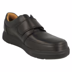 Mens Clarks Hook & Loop Formal Moccasins Un Abode Strap - Black, UK 12