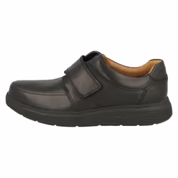 Mens Clarks Hook & Loop Formal Moccasins Un Abode Strap - H Fit - UK 7.5, Black