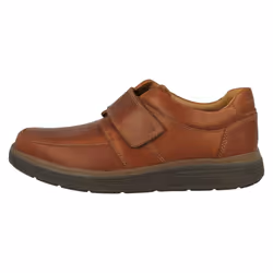 Mens Clarks Hook & Loop Formal Moccasins Un Abode Strap - Tan, UK 9