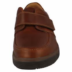 Mens Clarks Hook & Loop Formal Moccasins Un Abode Strap - Tan, UK 9.5