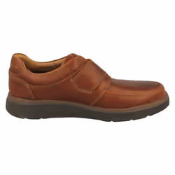 Mens Clarks Hook & Loop Formal Moccasins Un Abode Strap - Tan, UK 13