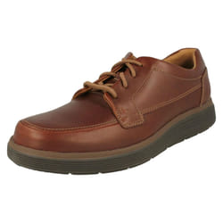 ) Mens Clarks Lace Up Formal Shoes Un Abode Ease - H Fit - UK 7, Dark Tan (Brown