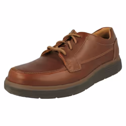 ) Mens Clarks Lace Up Formal Shoes Un Abode Ease - H Fit - UK 7.5, Dark Tan (Brown
