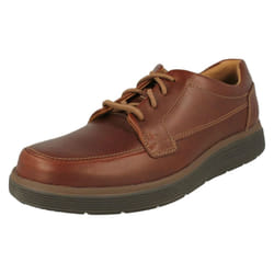 ) Mens Clarks Lace Up Formal Shoes Un Abode Ease - H Fit - UK 10, Dark Tan (Brown