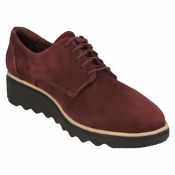 ) Ladies Clarks Smart Lace Up Shoes Sharon Noel - D Fit - UK 3, Burgundy (Red