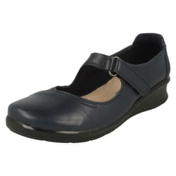 ) Ladies Clarks Mary Jane Style Shoes Hope Henley - E Fit - UK 3, Navy (Blue