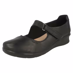 Ladies Clarks Mary Jane Style Shoes Hope Henley - E Fit - UK 3, Black
