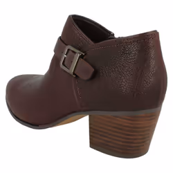 ) Ladies Clarks Buckle Detailed Ankle Boots Maypearl Milla - D Fit - UK 4.5, Aubergine (Purple