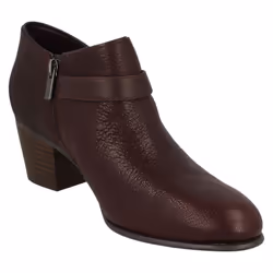 ) Ladies Clarks Buckle Detailed Ankle Boots Maypearl Milla - D Fit - UK 7, Aubergine (Purple